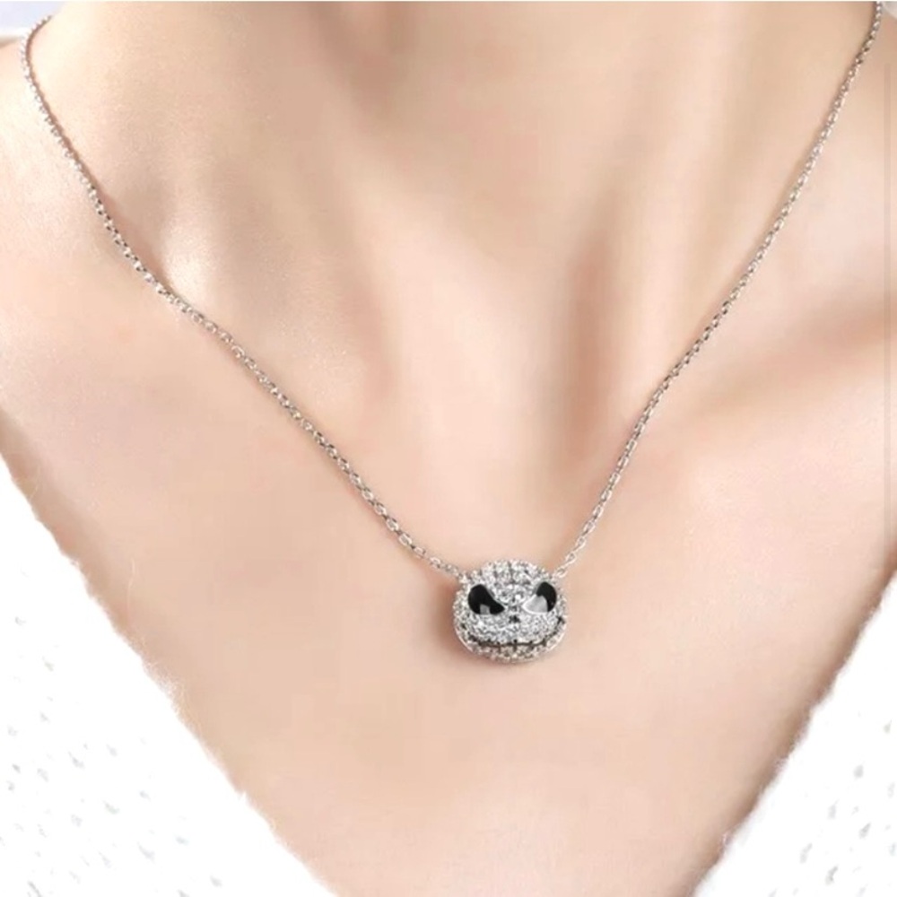 Jack Skellington silver and crystals Necklace Nightmare Before Christmas - Picture 2 of 7